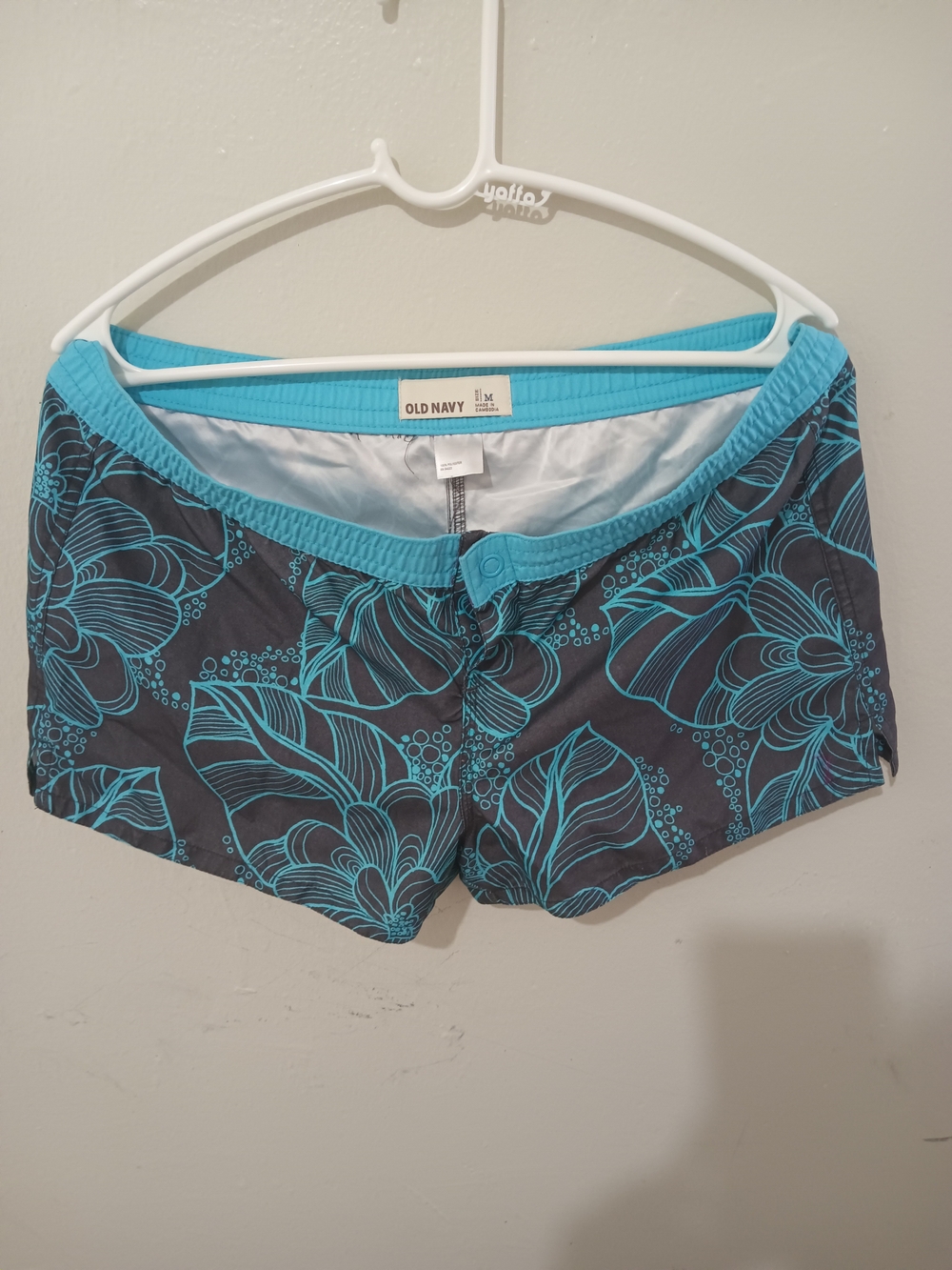 Old Navy Floral Swim Shorts in Teal and Charcoal